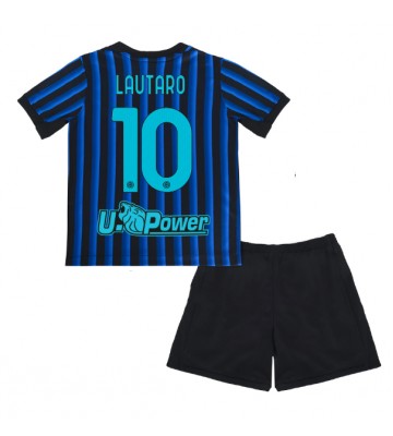 Inter Milan Lautaro Martinez #10 Primera Equipación Niños 2025-26 Manga Corta (+ Pantalones cortos)